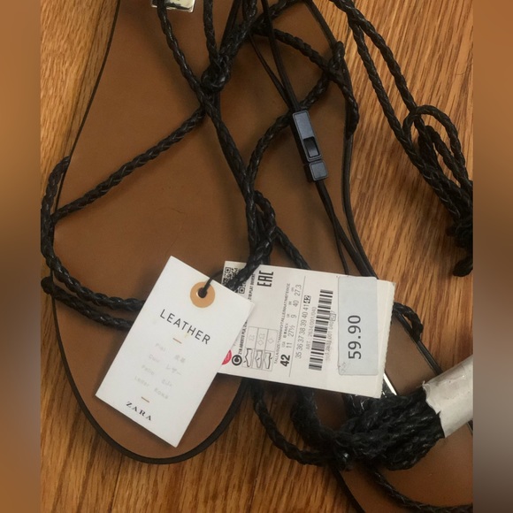 ZARA leather braided strap sandals - Picture 2 of 9